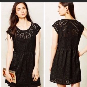 Vanessa Virginia Anthro cutwork mini dress XSP